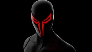Spider-Man 2099, Concept Art, Marvel Superheroes, Marvel Comics, AMOLED, Black background, Spiderman, 4K wallpaper