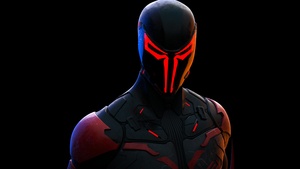 Spider-Man 2099, AMOLED, Marvel Superheroes, Marvel Comics, Concept Art, Black background, Spiderman, 4K wallpaper
