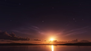 Peaceful, Sunset, Dusk, Seascape, Horizon, Dark, 4K wallpaper
