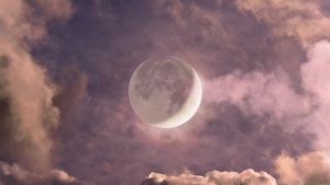 Moon, HDR, Clouds, Night, 4K wallpaper