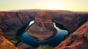 Horseshoe Bend, Page, Arizona, Colorado River, Grand Canyon, Rock formations, Landmark, Landscape, Tourist attraction, 4K wallpaper