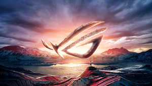 ASUS ROG, Mountains, Surrealism, 4K wallpaper