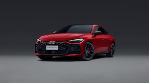 2025, Luxury Sedan, Grey background, Red cars, 4K wallpaper